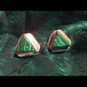 Malachite Silver Earrings